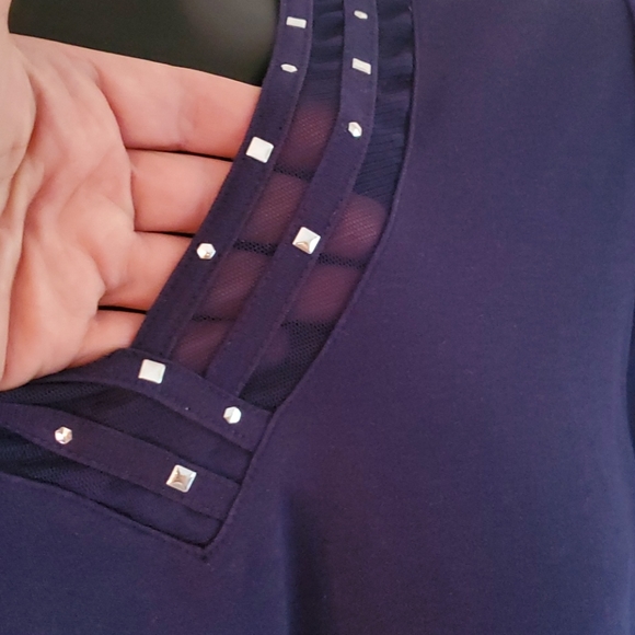 🔥$5 SALE! Allison Daley navy t-shirt sz Large petite - Picture 3 of 8